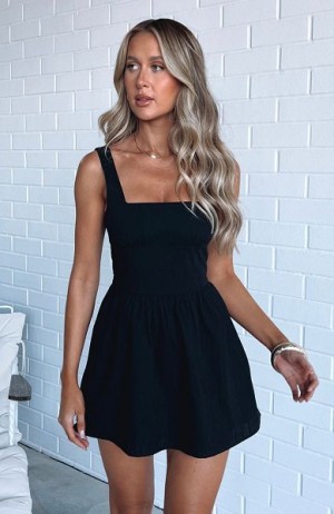 White Fox Boutique Trending Now Mini Dress Black | USA-83062BFUM