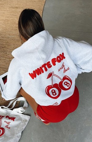 White Fox Boutique With Love In The Moment Oversized Hoodie Grey | USA-64385QGKP