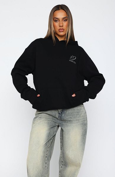 White Fox Boutique Always Shining Oversized Hoodie Black | USA-68912LNPF