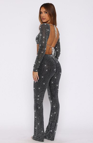 White Fox Boutique Always Sparkling Embellished Pants Black | USA-73568JEXR