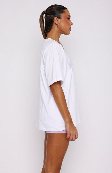 White Fox Boutique Athletics Era Oversized T-shirt White | USA-95701KFJO