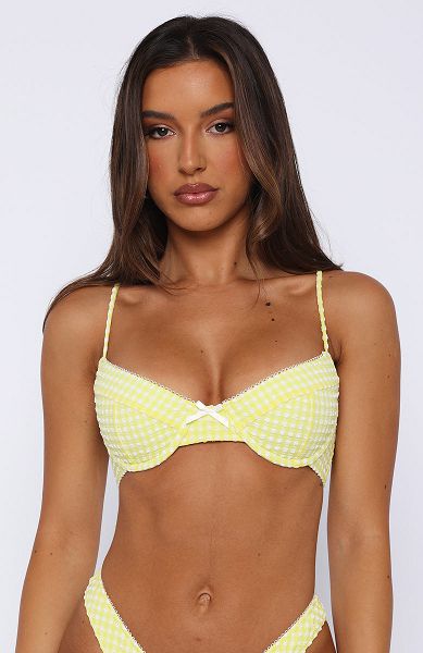 White Fox Boutique Beachside Bikini Tops Yellow | USA-51824UQDC