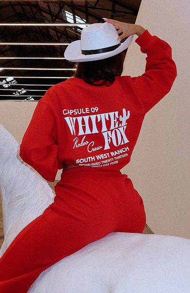 White Fox Boutique Capsule 9 Rodeo Crew Oversized Sweaters Red | USA-52163DHNW