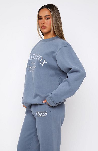 White Fox Boutique Decade Classics Essential Oversized Sweaters Blue | USA-56217IXFD