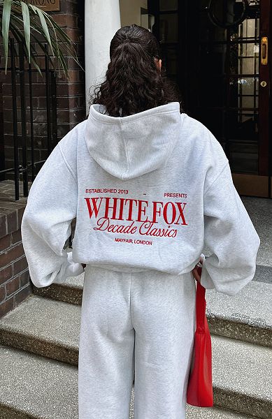 White Fox Boutique Decade Classics Essential Oversized Hoodie Grey | USA-90135ZOPX