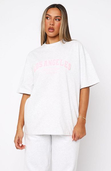 White Fox Boutique Decade Classics Global Oversized T-shirt Grey | USA-90367ACOK