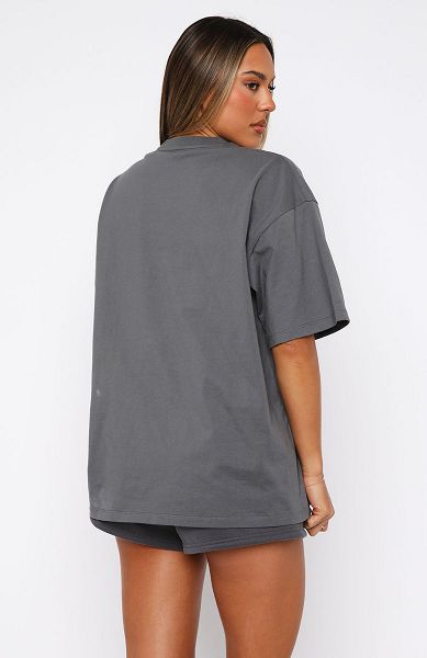 White Fox Boutique Decade Classics Global Oversized T-shirt Grey / Wblack | USA-08624LSHR