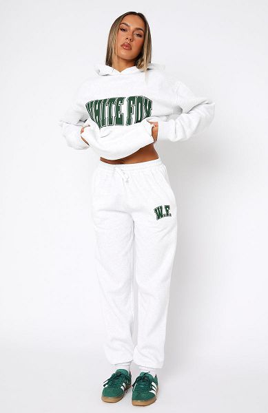 White Fox Boutique Decade Classics Varsity Sweatpants Grey | USA-58413KWQE