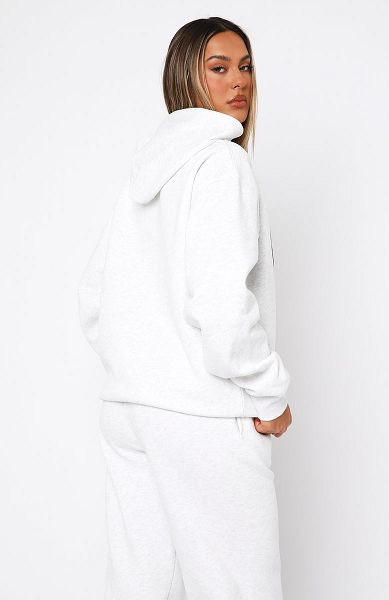 White Fox Boutique Decade Classics Varsity Oversized Hoodie Grey | USA-08762GERT