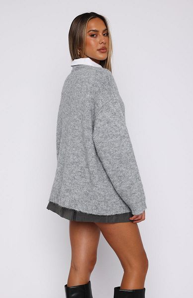 White Fox Boutique Everyone Wins Oversized Knit Sweaters Grey | USA-87516RMIP