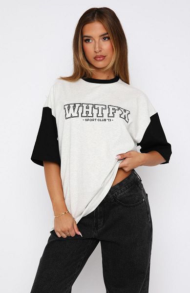 White Fox Boutique Fearlessly Flying Oversized T-shirt Grey | USA-18907HUTP