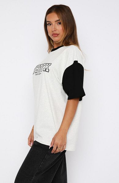 White Fox Boutique Fearlessly Flying Oversized T-shirt Grey | USA-18907HUTP