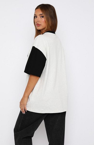 White Fox Boutique Fearlessly Flying Oversized T-shirt Grey | USA-18907HUTP