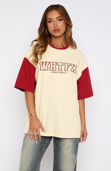 White Fox Boutique Fearlessly Flying Oversized T-shirt Cream | USA-67943LSEN