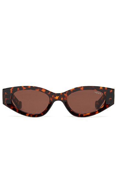 White Fox Boutique Hailey Sunglasses Black / Brown | USA-10589VILG