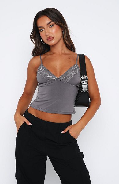 White Fox Boutique Infatuation Tank Top Grey | USA-49172TZDW