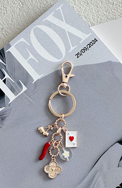 White Fox Boutique Jamie Keychains Gold / Red | USA-31470EBDQ