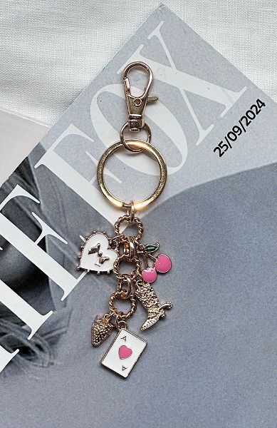 White Fox Boutique Karina Keychains Gold / Pink | USA-31825PVZM