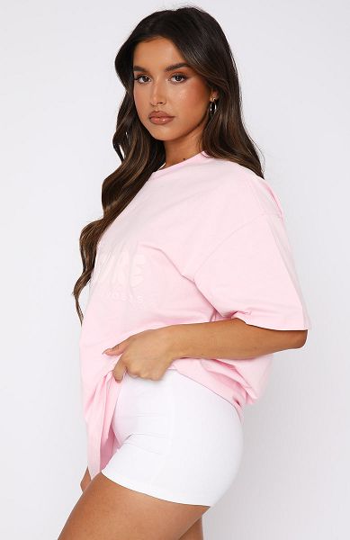 White Fox Boutique Leisure Series Oversized T-shirt Pink / White | USA-70318KSZL