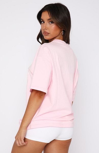 White Fox Boutique Leisure Series Oversized T-shirt Pink / White | USA-70318KSZL