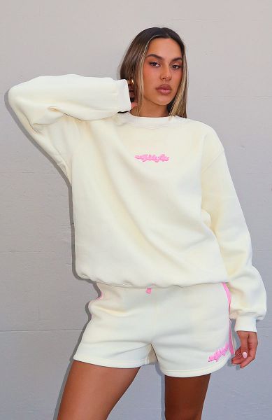 White Fox Boutique Make You Double Take Oversized Sweaters Yellow / Pink | USA-38174YBMQ