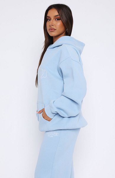 White Fox Boutique Missed Flights Oversized Hoodie Blue | USA-14369TBNF