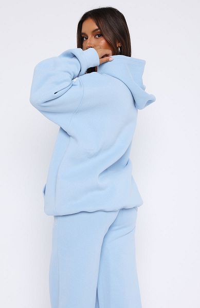 White Fox Boutique Missed Flights Oversized Hoodie Blue | USA-14369TBNF