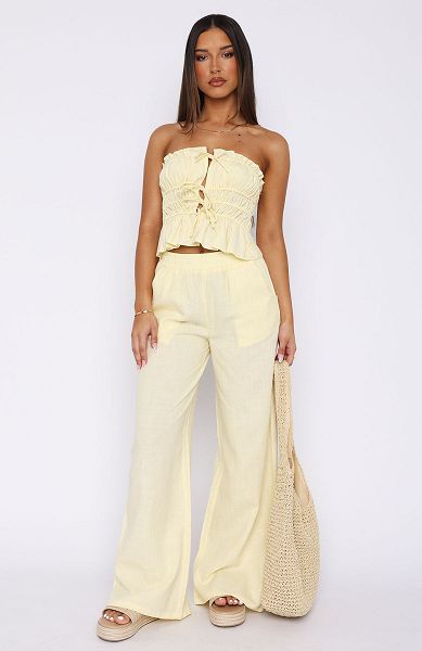 White Fox Boutique Secret Society Pants Lemon | USA-37294RIGX