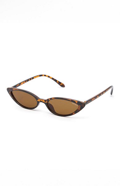 White Fox Boutique She's Chic Sunglasses Black / Brown | USA-30941GBXL