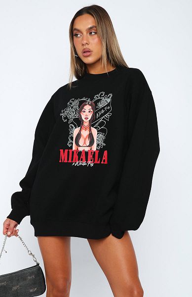 White Fox Boutique Situationship Oversized Sweaters Black | USA-83642QMFP