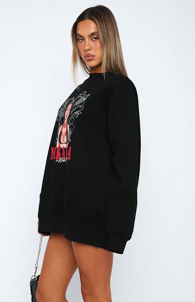 White Fox Boutique Situationship Oversized Sweaters Black | USA-83642QMFP