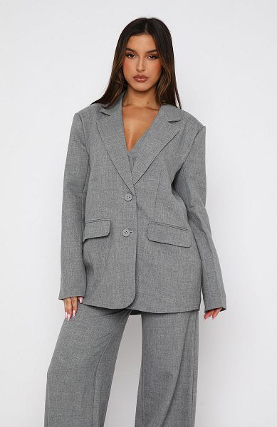 White Fox Boutique Socialite Blazers Grey | USA-49876REBG