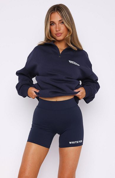 White Fox Boutique Standing On Business Bike Shorts Navy | USA-46058WTQE