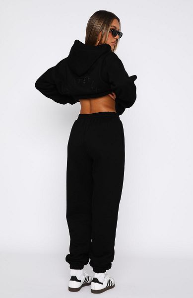 White Fox Boutique Stay Lifted Sweatpants Black | USA-07938VLCT