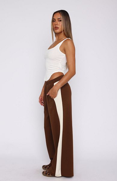 White Fox Boutique Stronger Than Yesterday Pants Chocolate | USA-38409PSBN