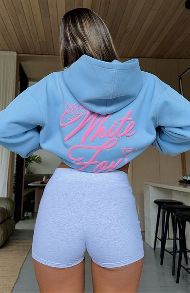 White Fox Boutique With Love & Kisses Oversized Hoodie Blue | USA-47092XKTS