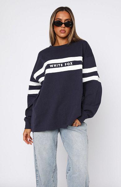 White Fox Boutique You're My Inspiration Long Sleeve T-shirt Navy | USA-53264LIRN