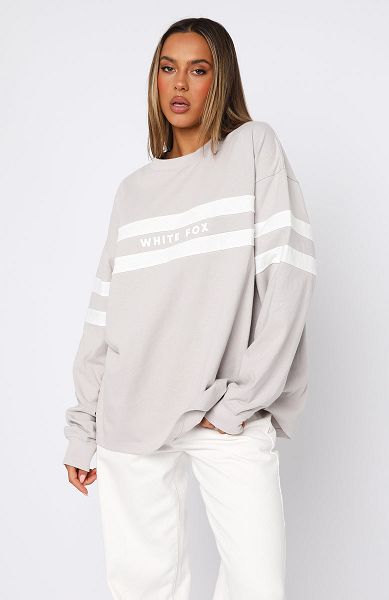 White Fox Boutique You're My Inspiration Long Sleeve T-shirt Grey / White | USA-96712UDOK